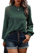 Lace Shoulder Waffle Knit Raglan Long Sleeve Top